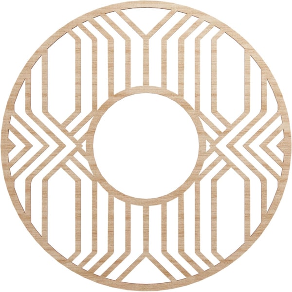 Ekena Millwork Empire Wood Fretwork Pierced Ceiling Medallion, Alder, 26"OD x 9 1/2"ID x 3/8"T CMWP26X26X0375EPAL - main